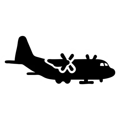 AC-130 gunship aircraft with side-mounted weapons sticker