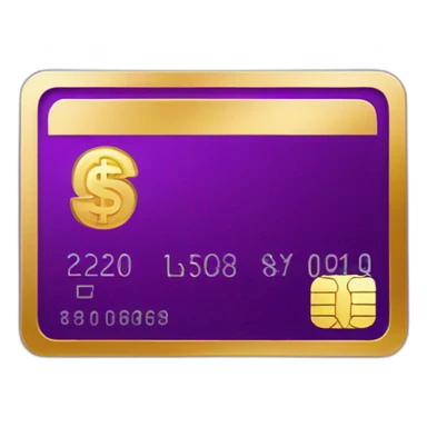 Dark Purple Credit card with huge golden euro sign sticker