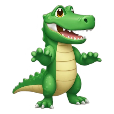 cocodrilo con sus manos encima de su boca sticker