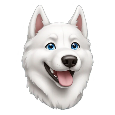 Happy white husky  blue eyes sticker