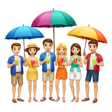 Tropical drinks with friends sticker