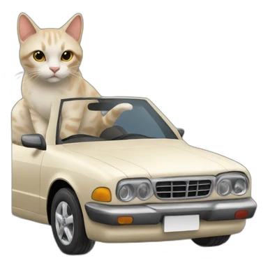 Gato en coche sticker