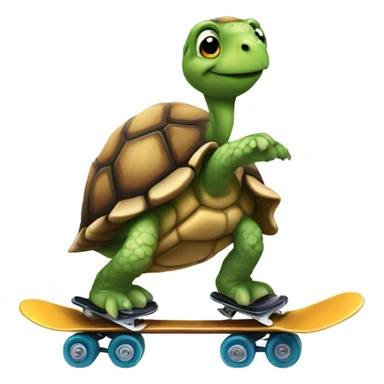 Tortoise riding skates sticker