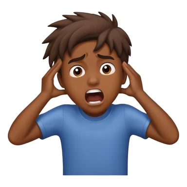 Boy Sadly screaming and pulling out hair  sticker