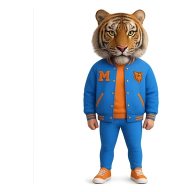 Make the tiger mask more detailed, keeping the original style, with no background sticker