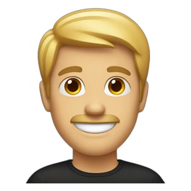 smiling man in black shirt sticker