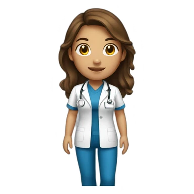 Brown-haired-young-waisian-woman-nurse sticker