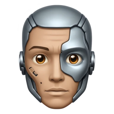 half man, half cyborg sticker