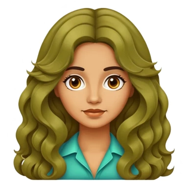 Alluring 1970's greek olive skin shiny long wavy textured tousled hair sticker