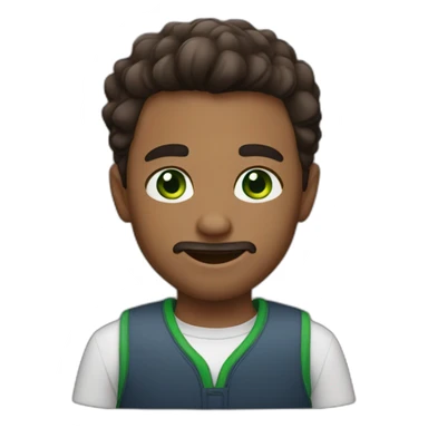 cute man with dark brown fade haircut green eyes sticker