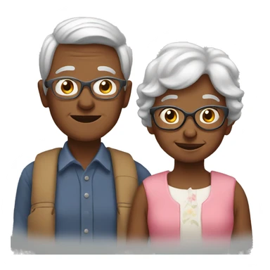 Grandma with a boy and girl sticker