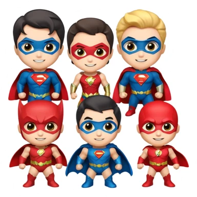 Justice League chibi versions of heroes sticker