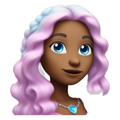 loving magical diva with pink andromedan skin long hair and blue eyes glowing third eye sticker