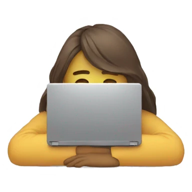 sad person with laptop sticker