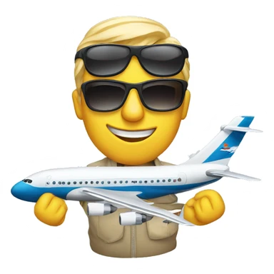 Airplane wearing sunglasses sticker