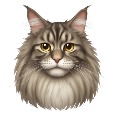 Maine Coon with a stupid face sticker