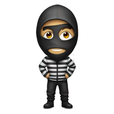 thief in a mask and prison striped clothes sticker