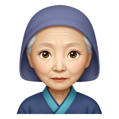 old chinese woman with Compassion - sympathetic concern for the sufferings of others sticker