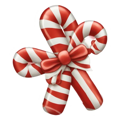 candycane with white bow sticker