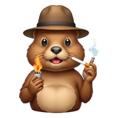 beaver smoking emojis funny sticker