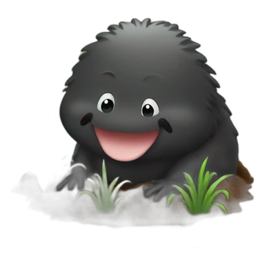 a mole coming out of the ground sticker