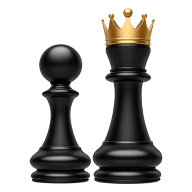black chess pieces, queen piece sticker