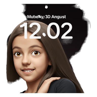 smiling girl with long hair sticker