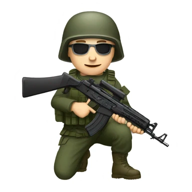 russian soldier with AK-12 sticker