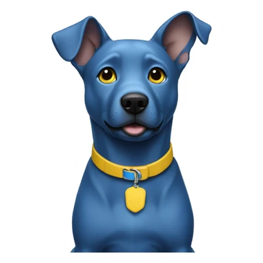  blue dog with yellow collar sticker