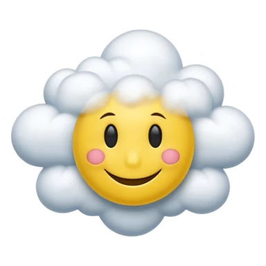 zone out smiley face with clouds floating around its head sticker