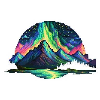 aurora borealis over mountains sticker