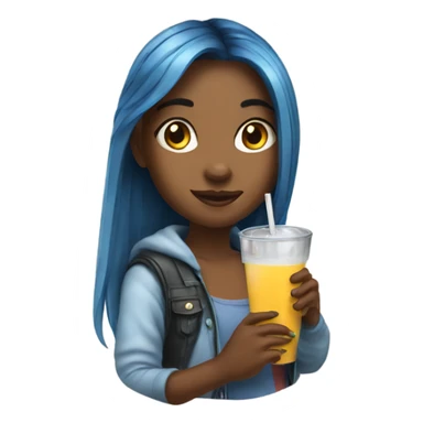 girl with drink  sticker