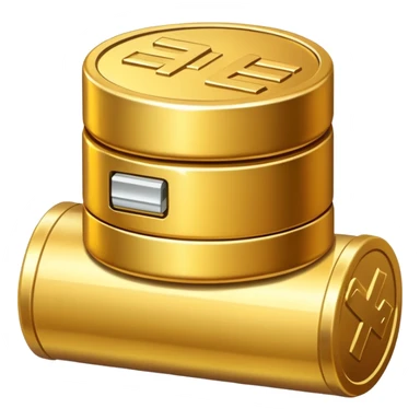 a battery icon, containing vertically stacked coins sticker