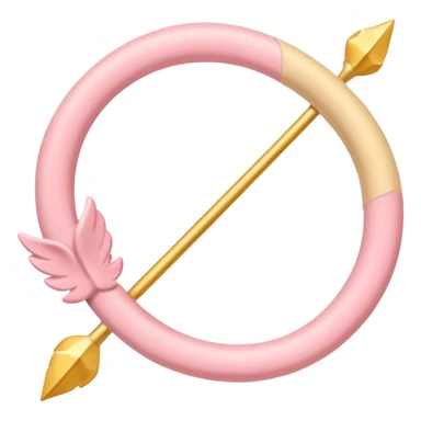 Cupid's bow in soft pink, beige and yellow pastel colors sticker