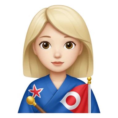 girl holding a korea flag sticker