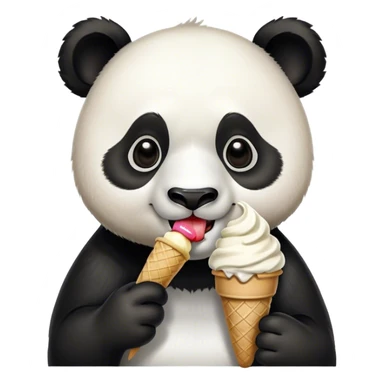 Panda eatin ice cream sticker
