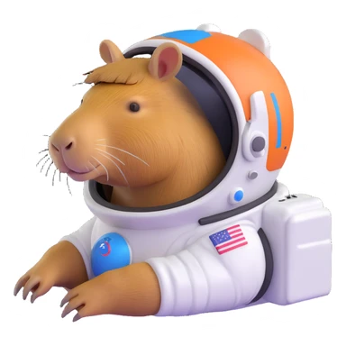 capybara astronaut with helmet sticker