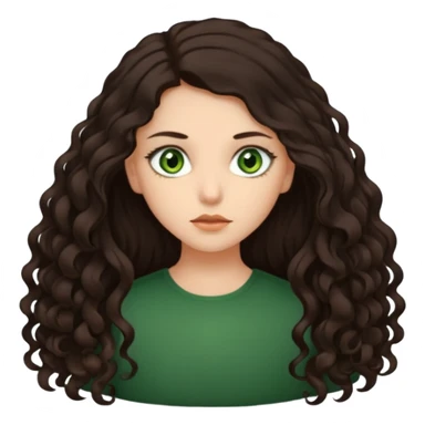 Two scornful girls, 1: long ironed straight darkbrown hair, green eyes, 2: long curly darkbrown hair, brown eyes sticker