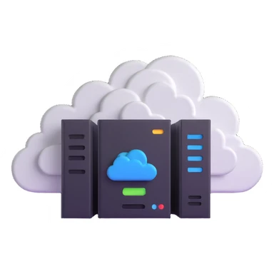 cloud server with data center logo sticker