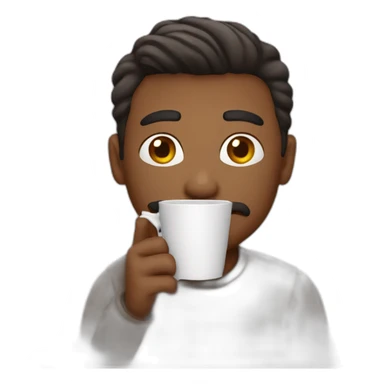 man holding a cup of coffee sticker