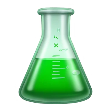 erlenmeyer flask with green liquid sticker