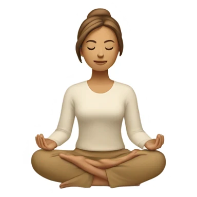 golden brown haired youthful middle aged peaceful woman meditating, warm but pale tan sticker