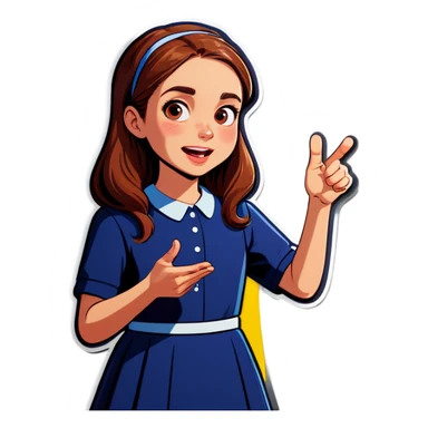 Girl giving speech  sticker