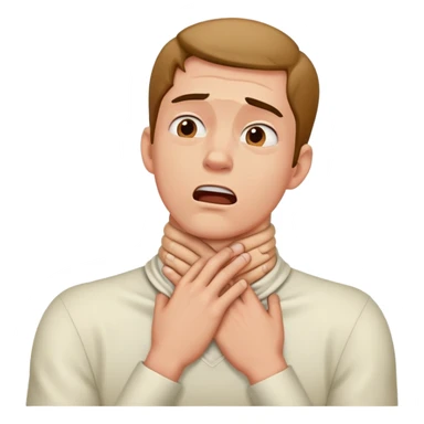 dude choking his neck with two hands sticker