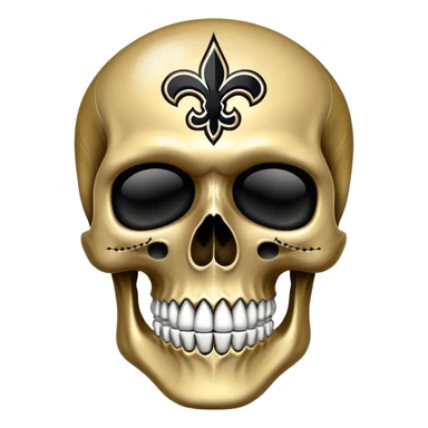 skull in New Orleans Saints colors (black and gold) sticker