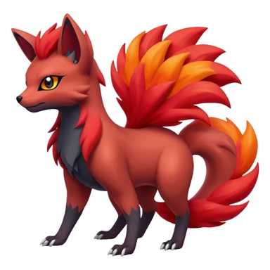 Zoroark-Vulpix-Fakémon-hybrid-creature (full body)  sticker