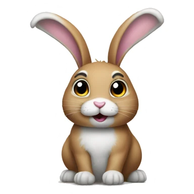 bunny with question mark sticker