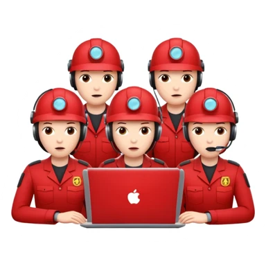 AI Agent red team looking at the laptop facing right very focused trying to come up attacks to stress test the system and find loopholes

 sticker