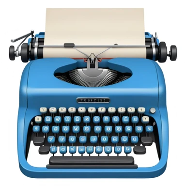 blue typewriter sticker