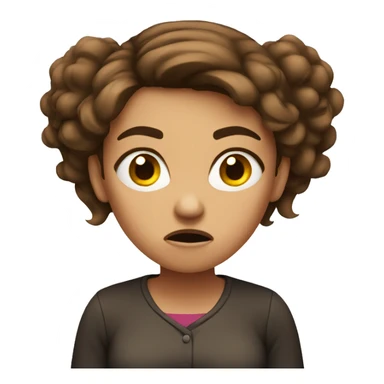 angry woman brown hair sticker